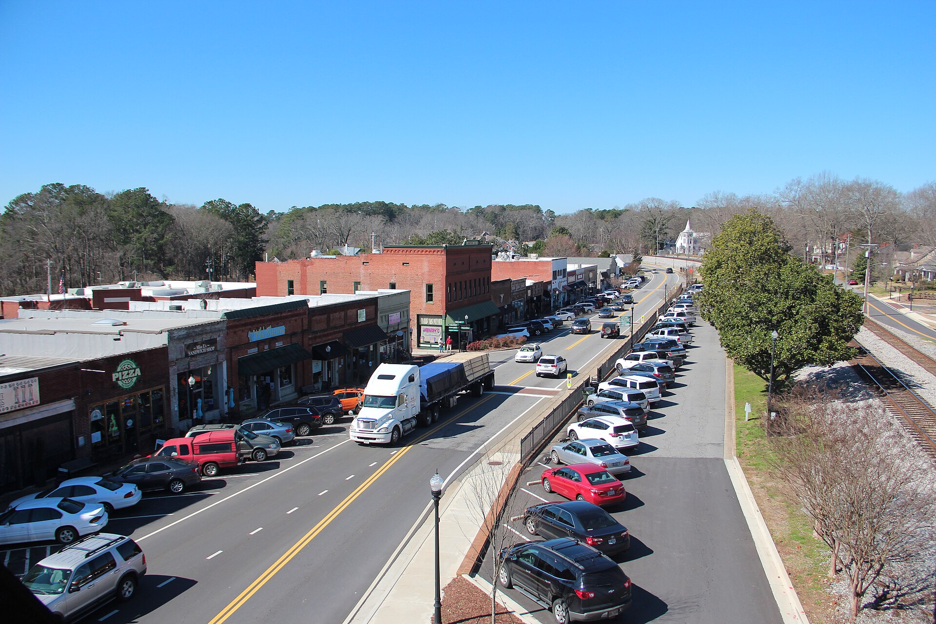 Historic downtown Acworth and its railroad corridor