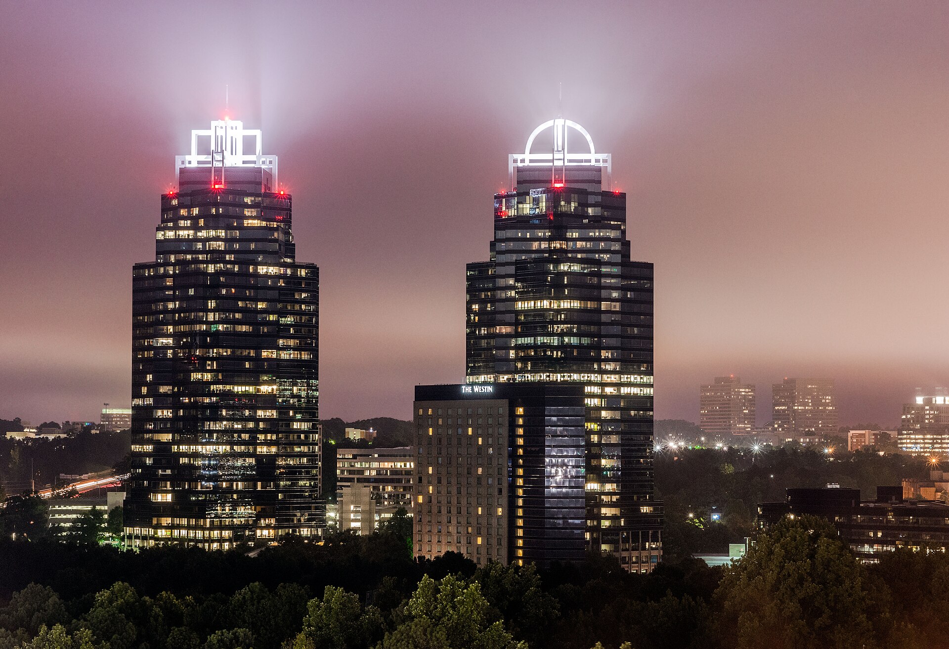 The King and Queen towers in Sandy Springs